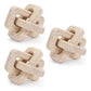 Set of Three Beige Wood Tabletop Sculpture