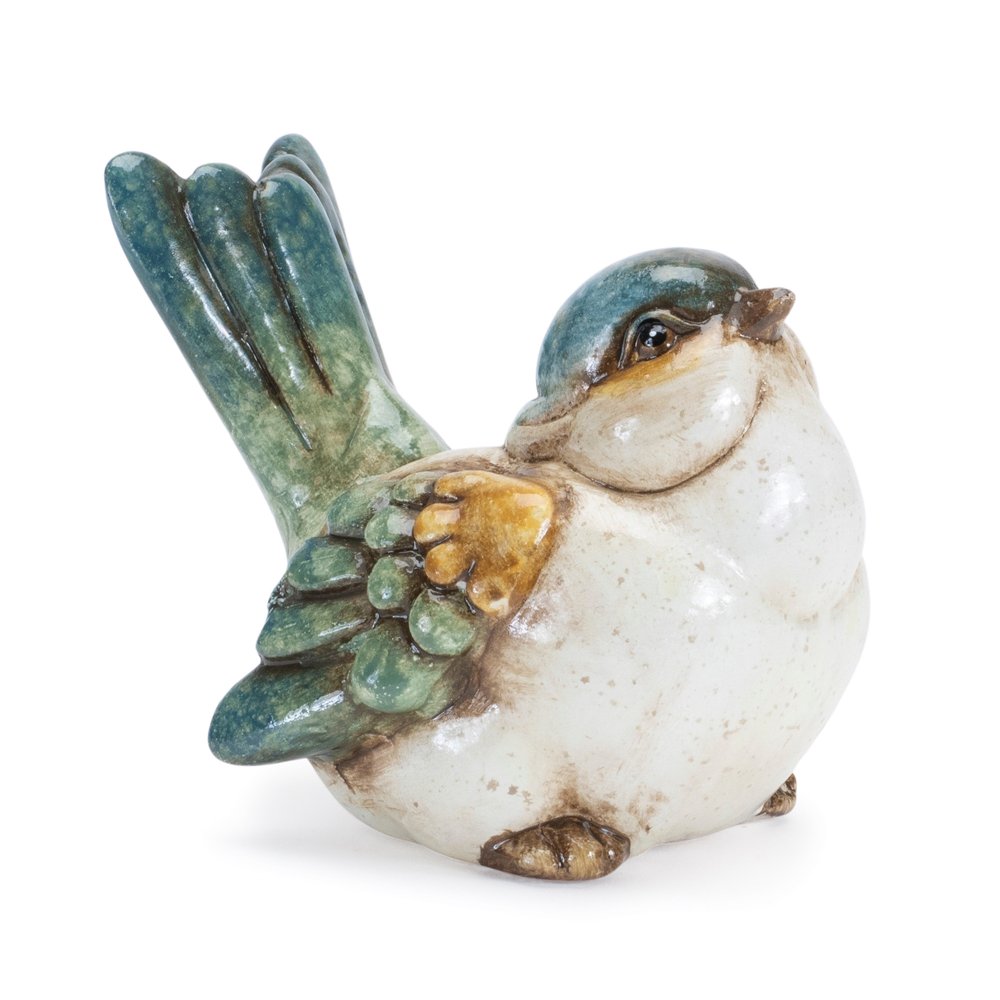 Set of Six Blue Terracotta Figurine Tabletop Sculpture