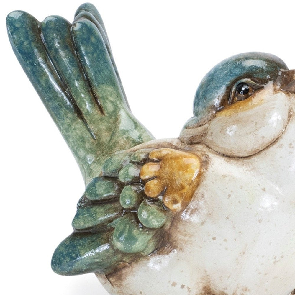 Set of Six Blue Terracotta Figurine Tabletop Sculpture