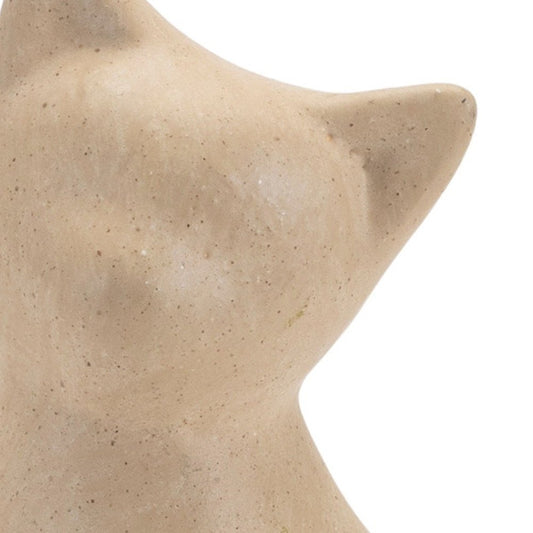 Set of Two Beige Ceramic Figurine Tabletop Sculpture