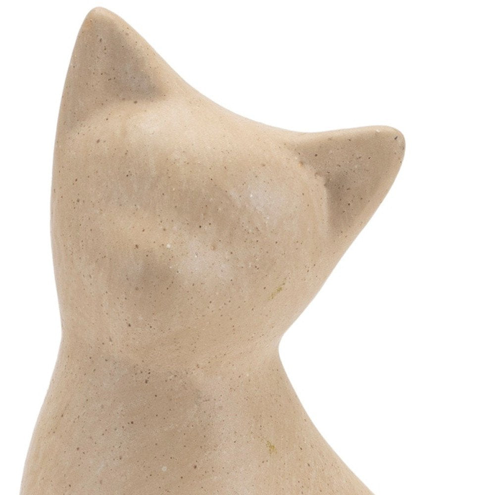 Set of Two Beige Ceramic Figurine Tabletop Sculpture