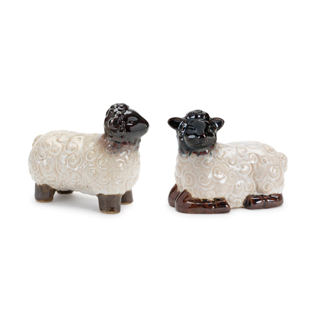 Set of Six White Polyresin Figurine Tabletop Sculpture