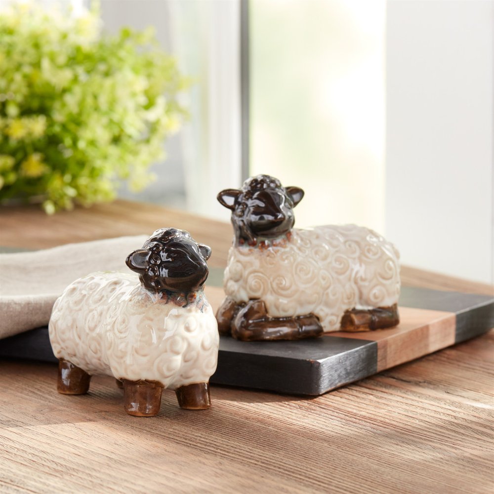 Set of Six White Polyresin Figurine Tabletop Sculpture