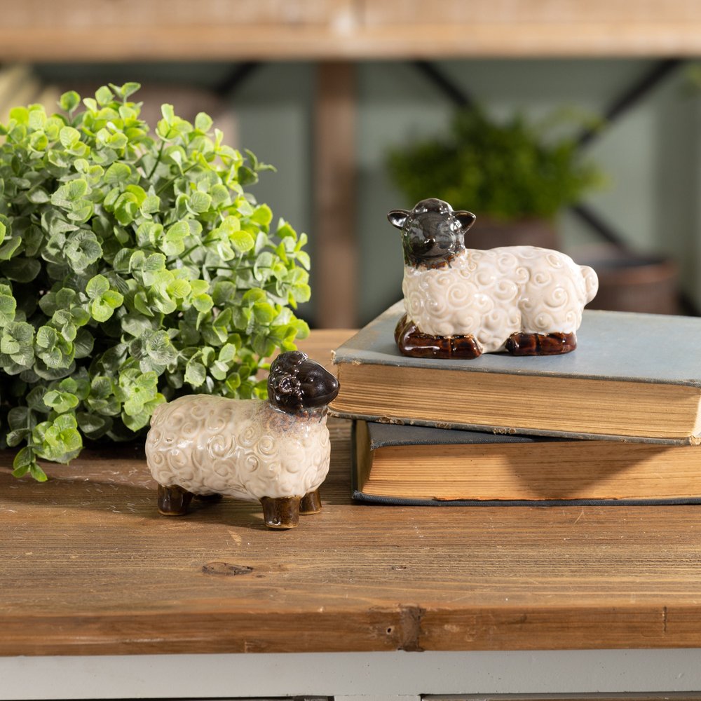 Set of Six White Polyresin Figurine Tabletop Sculpture