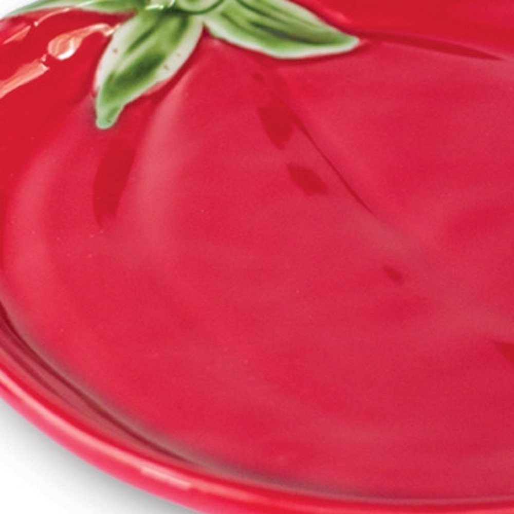 Set of Three Red Ceramic Tabletop Sculpture