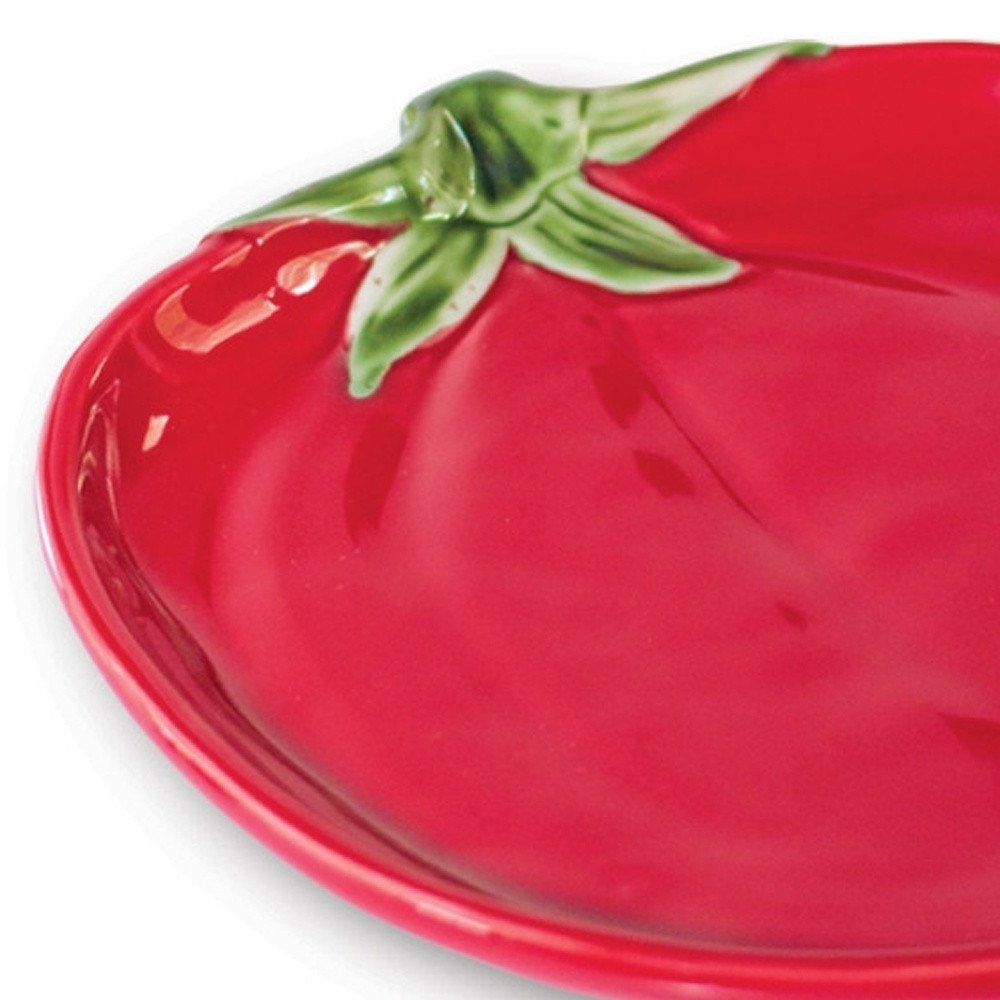 Set of Three Red Ceramic Tabletop Sculpture