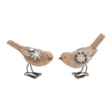 Set of Two Beige Polyresin Figurine Tabletop Sculpture
