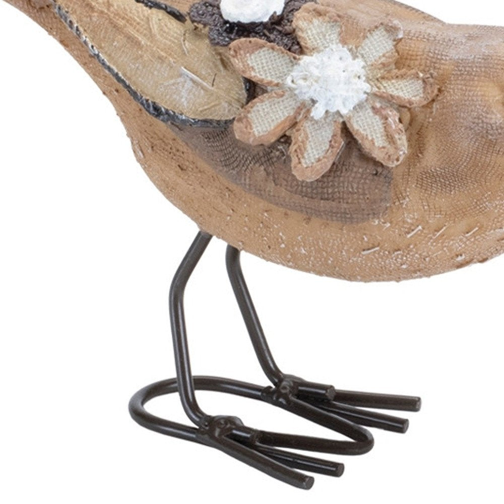 Set of Two Beige Polyresin Figurine Tabletop Sculpture