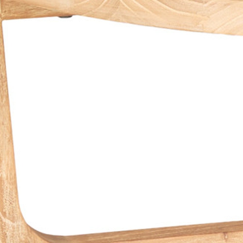 39" Natural and White Solid Wood Round Distressed Coffee Table