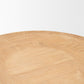 39" Natural and White Solid Wood Round Distressed Coffee Table