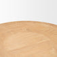 39" Natural and White Solid Wood Round Distressed Coffee Table