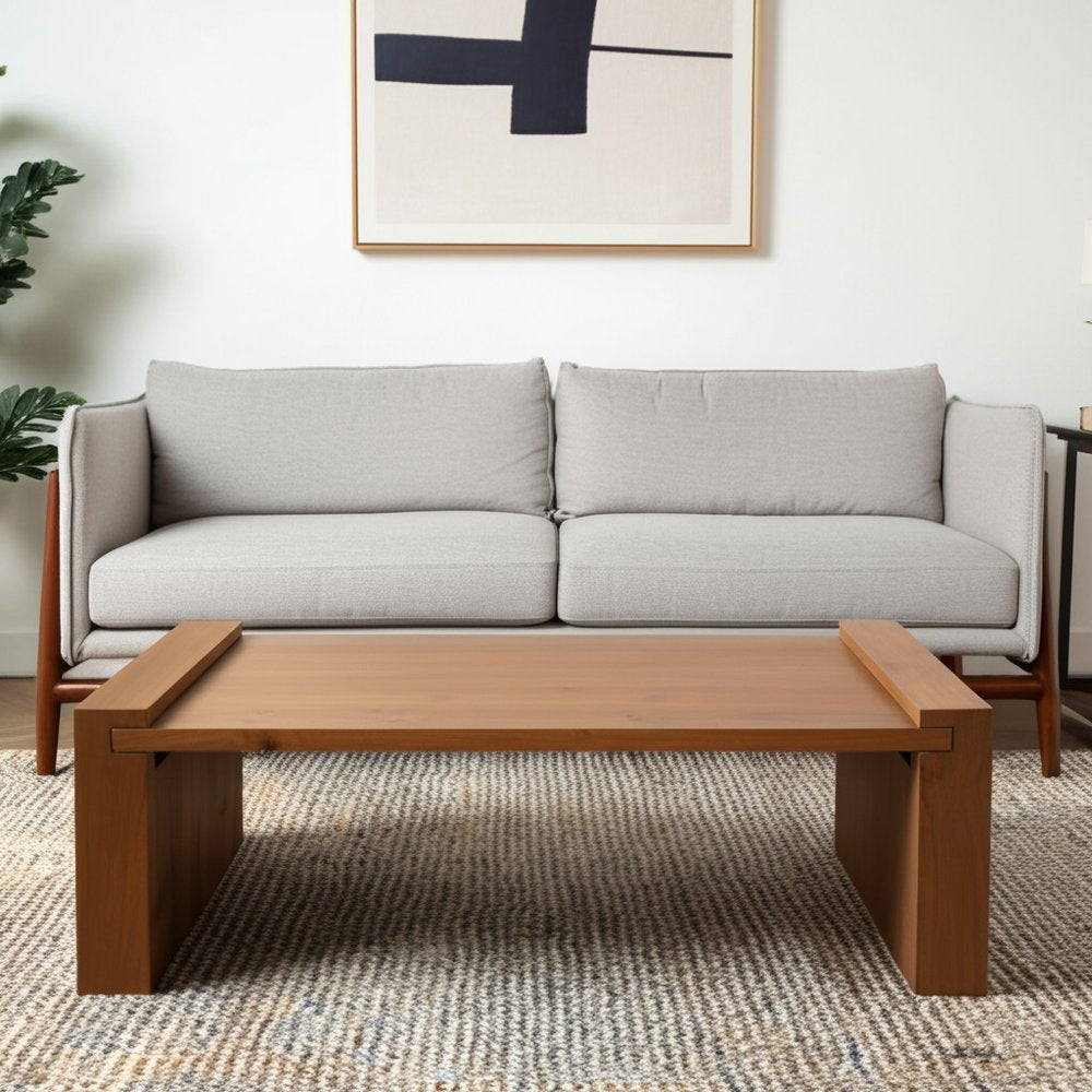 48" Natural Solid Wood Sled Coffee Table