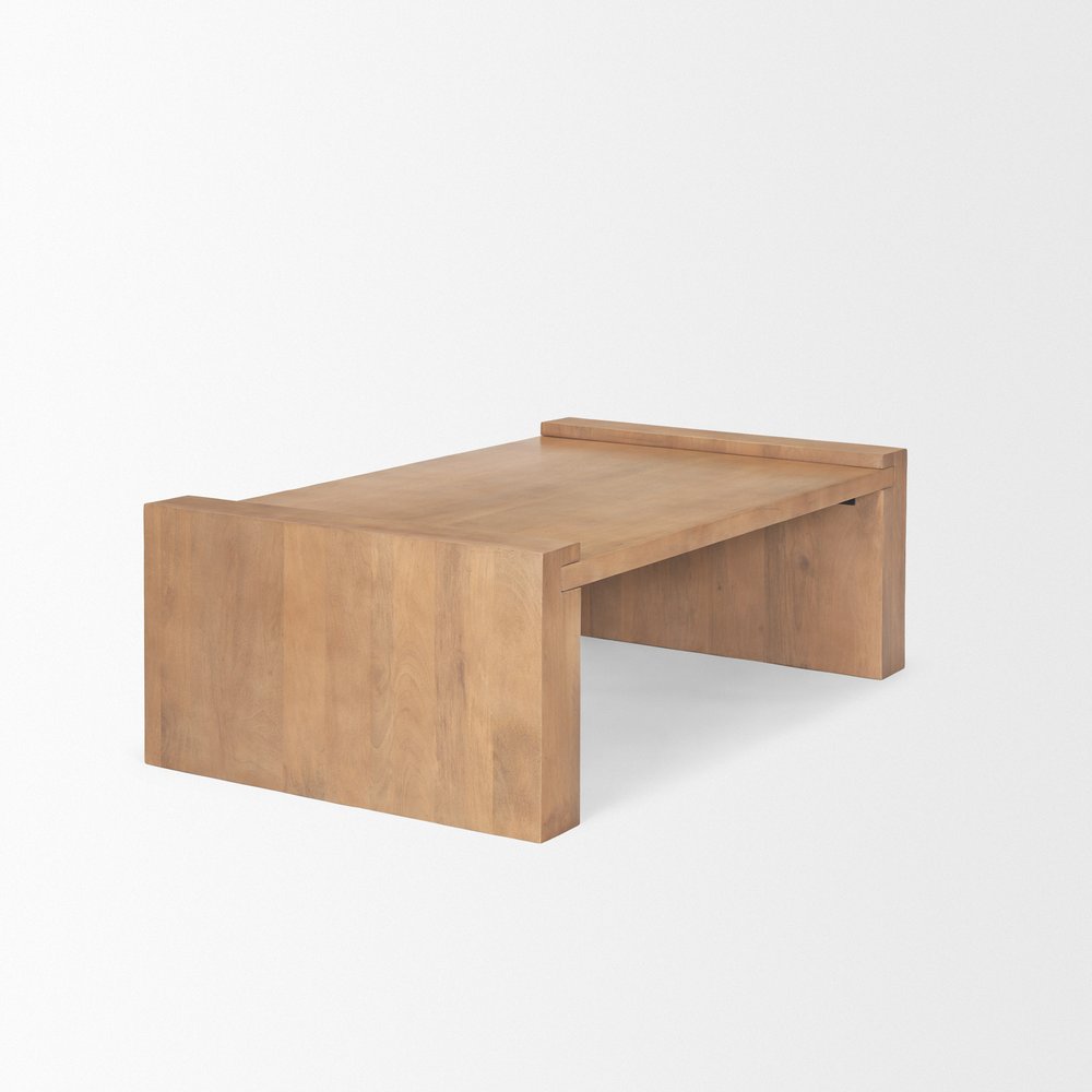 48" Natural Solid Wood Sled Coffee Table