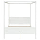 White Inlaid Panels Wood Queen Canopy Bed