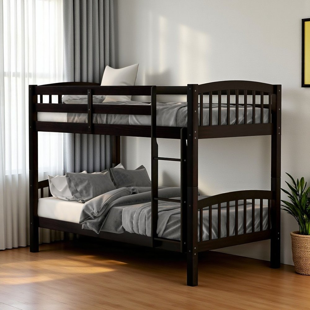 Espresso Twin Over Twin Wood Bunk Bed