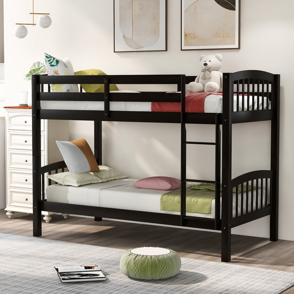 Espresso Twin Over Twin Wood Bunk Bed