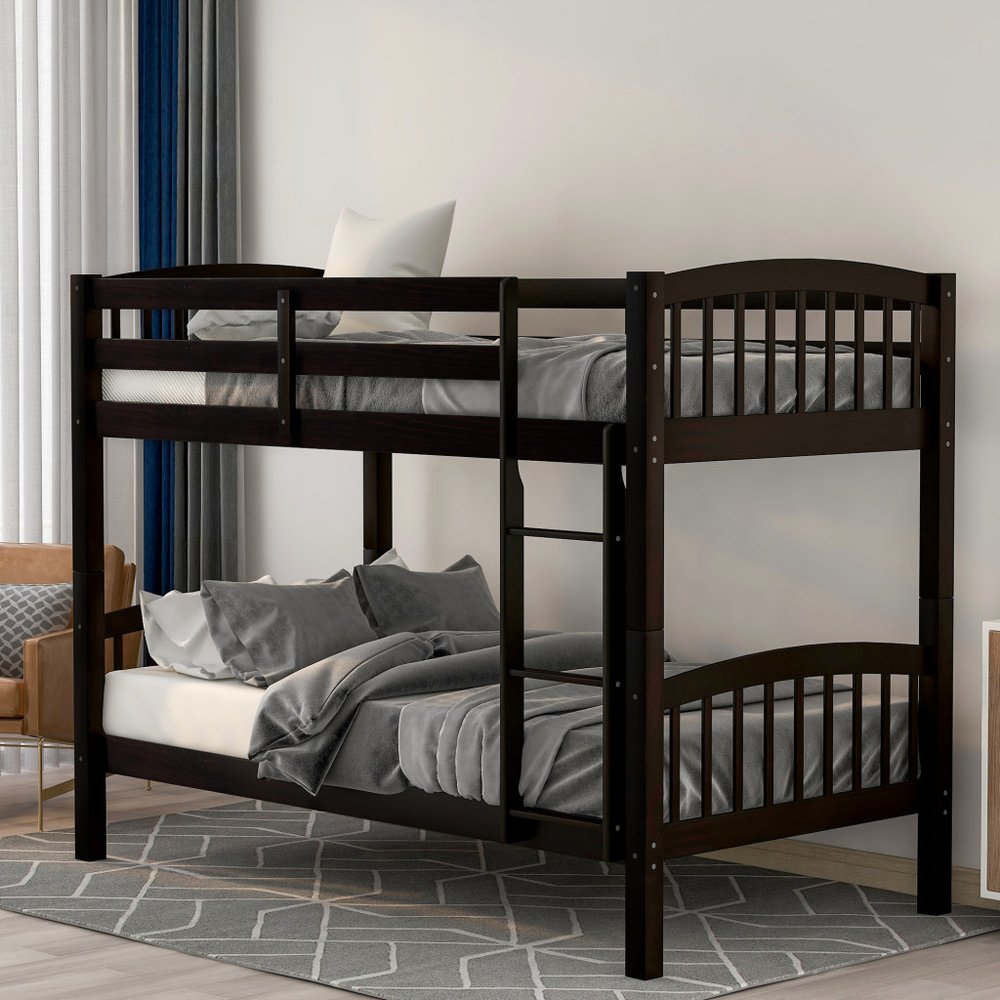 Espresso Twin Over Twin Wood Bunk Bed