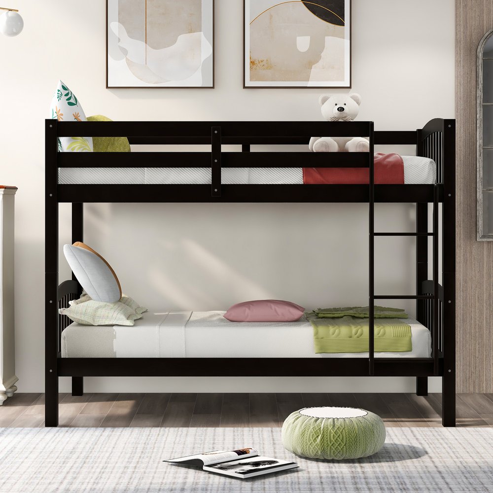 Espresso Twin Over Twin Wood Bunk Bed