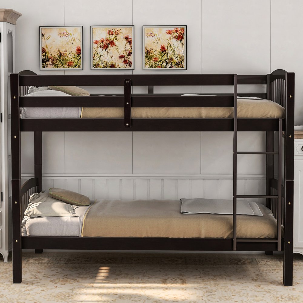 Espresso Twin Over Twin Wood Bunk Bed