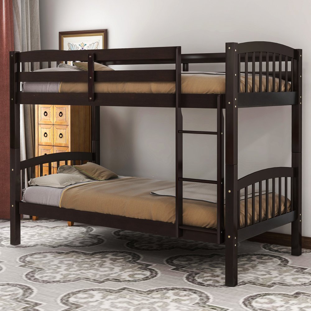 Espresso Twin Over Twin Wood Bunk Bed