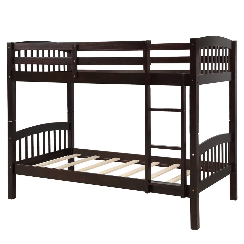 Espresso Twin Over Twin Wood Bunk Bed