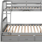 Gray Twin Over Full Wood Bunk Bed With Stairs And Drawers And Storage