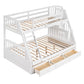 White Twin Over Full Wood Bunk Bed With Stairs And Drawers And Storage