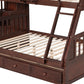 Espresso Twin Over Full Wood Bunk Bed With Stairs And Storage