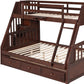 Espresso Twin Over Full Wood Bunk Bed With Stairs And Storage