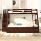 Espresso Twin Over Full Wood Bunk Bed With Stairs And Storage