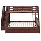 Espresso Twin Over Full Wood Bunk Bed With Stairs And Storage