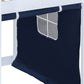 Blue Twin Over Twin Dollhouse Wood Bunk Bed