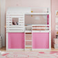 White Twin Over Twin Dollhouse Wood Bunk Bed