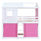 White Twin Over Twin Dollhouse Wood Bunk Bed
