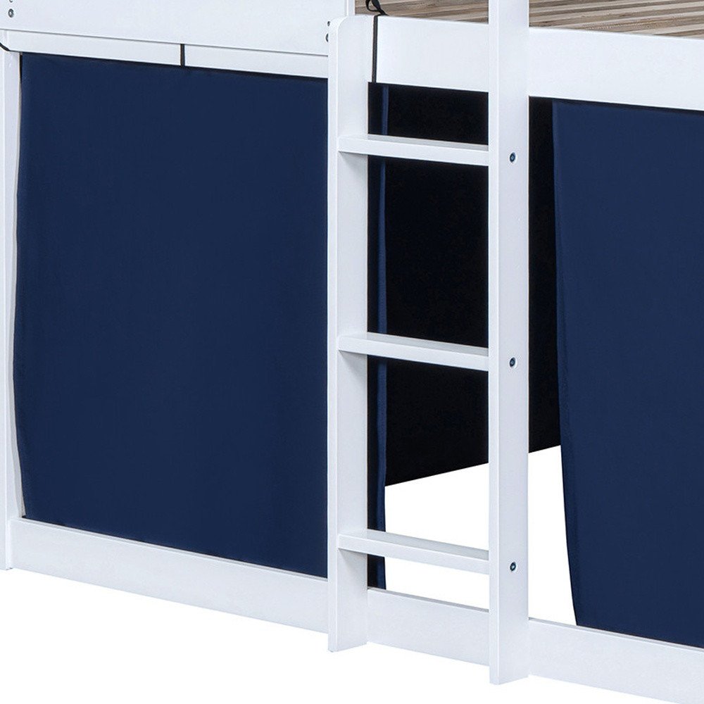 Blue Full Over Full Dollhouse Wood Bunk Bed