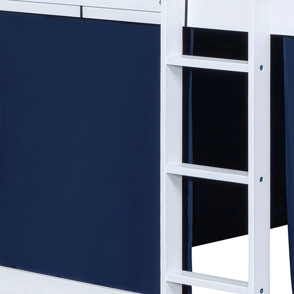 Blue Full Over Full Dollhouse Wood Bunk Bed