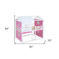 White Full Over Full Dollhouse Wood Bunk Bed