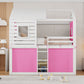 White Full Over Full Dollhouse Wood Bunk Bed