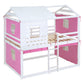 White Full Over Full Dollhouse Wood Bunk Bed