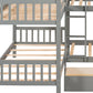 Gray Twin Over Twin L Shaped Wood Bunk Bed With Drawers