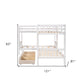 White Twin Over Twin Wood Bunk Bed With Drawers And Storage