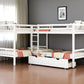 White Twin Over Twin Wood Bunk Bed With Drawers And Storage
