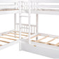 White Twin Over Twin Wood Bunk Bed With Drawers And Storage