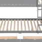 Gray Full Over Full Wood Bunk Bed With Stairs And Storage