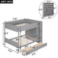 Gray Full Over Full Wood Bunk Bed With Stairs And Storage
