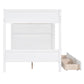 White Full Over Full Wood Bunk Bed With Drawers And Storage