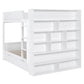 White Full Over Full Wood Bunk Bed With Drawers And Storage
