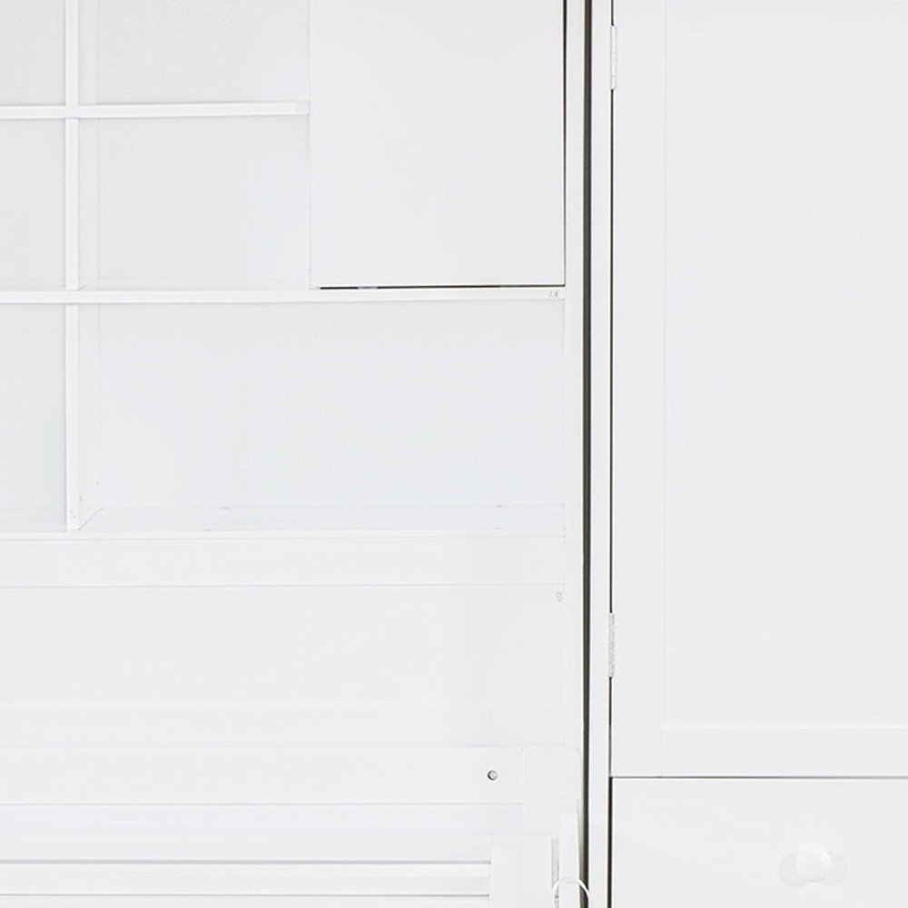 White Twin Over Twin Wood Bunk Bed With Drawers And Storage