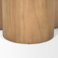 39" Natural Solid Wood Round Pedestal Coffee Table