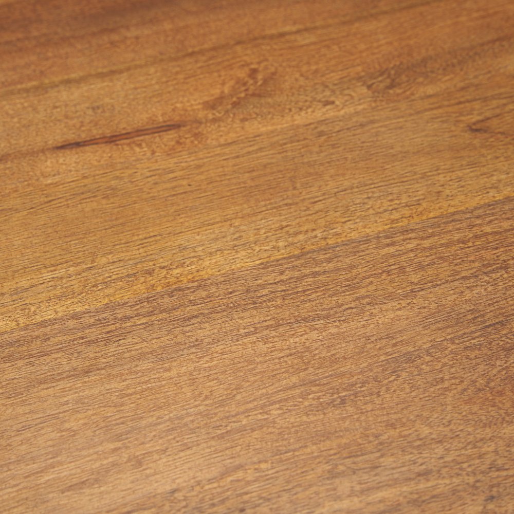 40" Brown and Black Solid Wood and Iron Round Pedestal Coffee Table